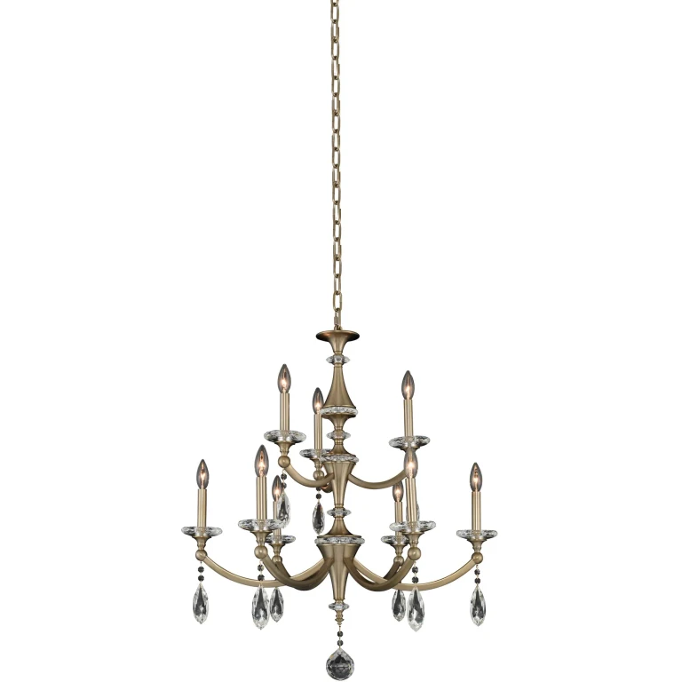 Floridia 9-Light Modern Chandelier in Matte Brushed Champagne Gold