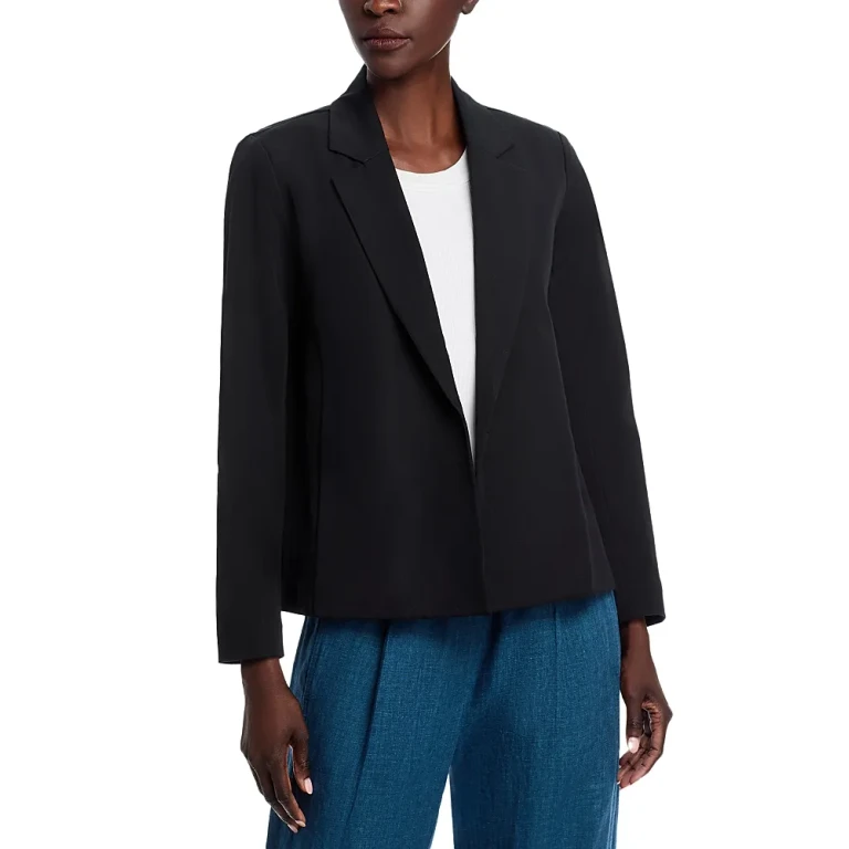 Eileen Fisher Stretch Twill Open Front Blazer