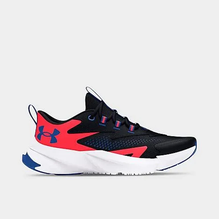 Under Armour Boys Big Kids Scramjet 6 Running Shoes in Black/Beta/Tech Blue Size: 3.5