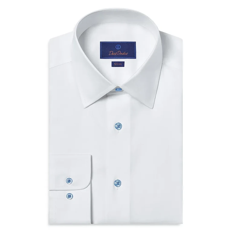 David Donahue Slim Fit Super Fine Twill Dress Shirt