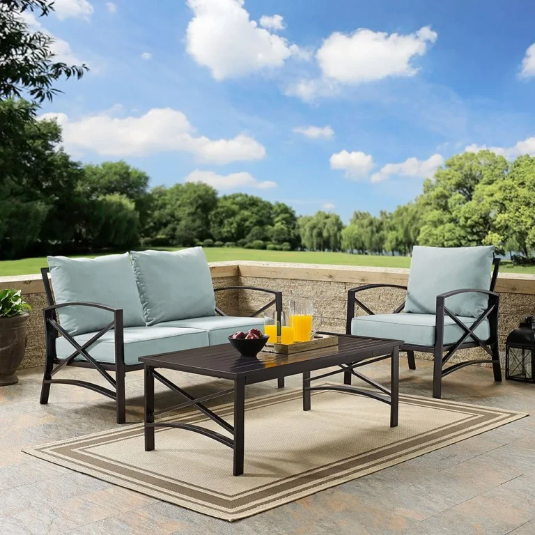 Kaplan 3 Piece Blue Patio Seating Set