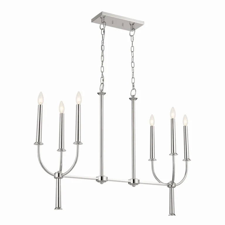 Polished Nickel Linear Chandelier from the Florence Collection