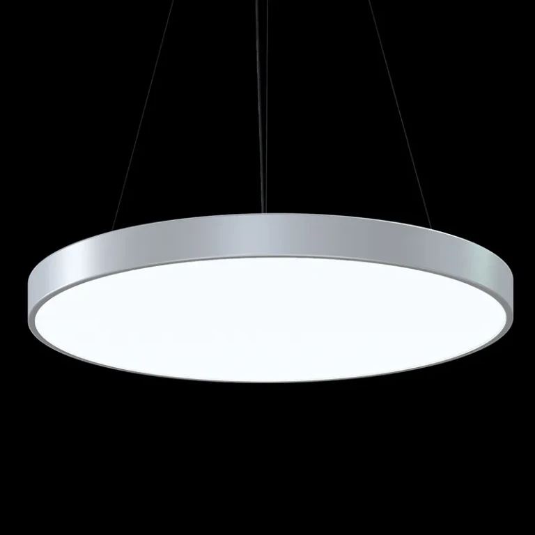 Bright Satin Aluminum LED Pendant from the Pi Collection