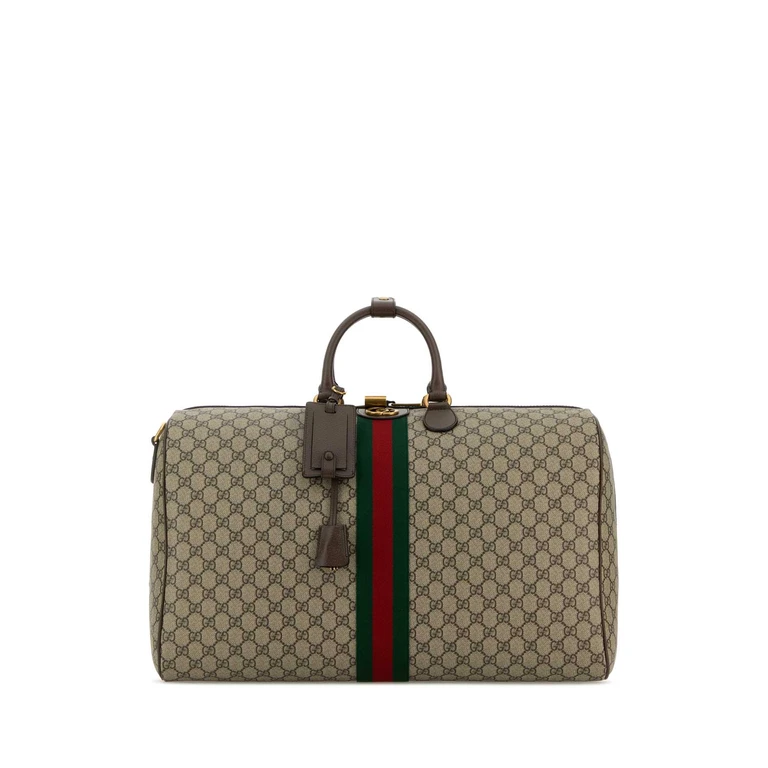 Printed Canvas Large Gucci Savoy Travel Bag Oldbebnacerovrv Borse Da Viaggio - Men