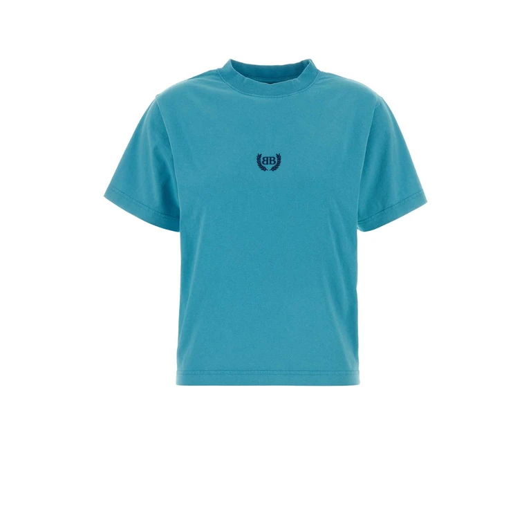 Balenciaga Turquoise Cotton T-Shirt Azure/navy - Women