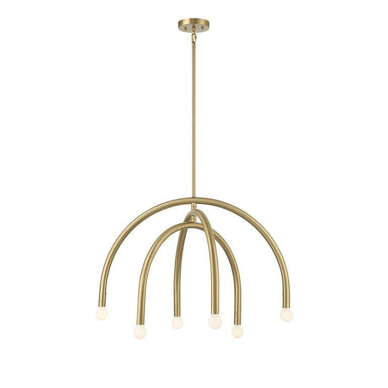 Trade Winds Cynthia 6-Light Chandelier in Natural Brass