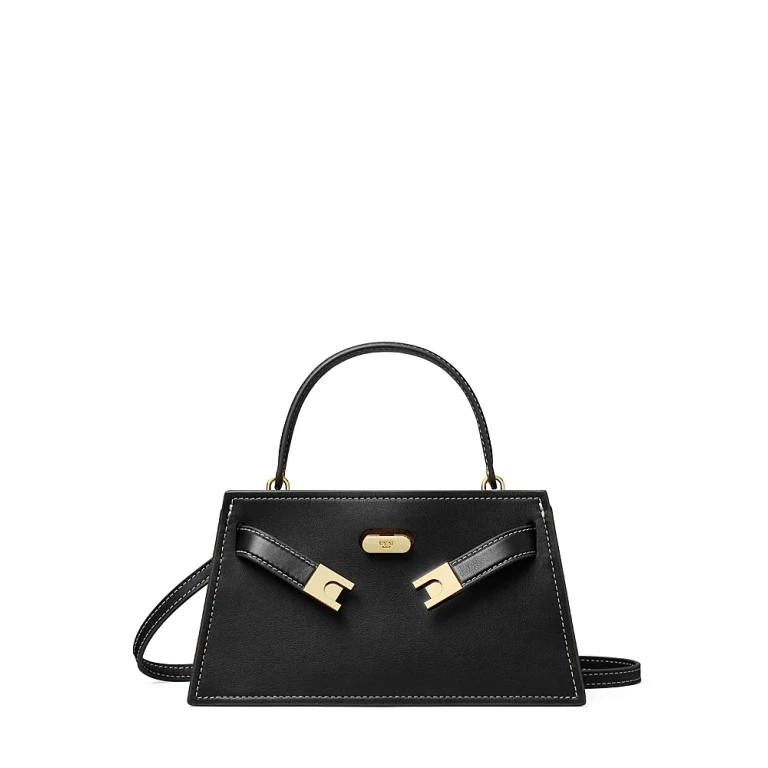 Sac à main Tory Burch Lee Radziwill Petite en cuir lisse noir