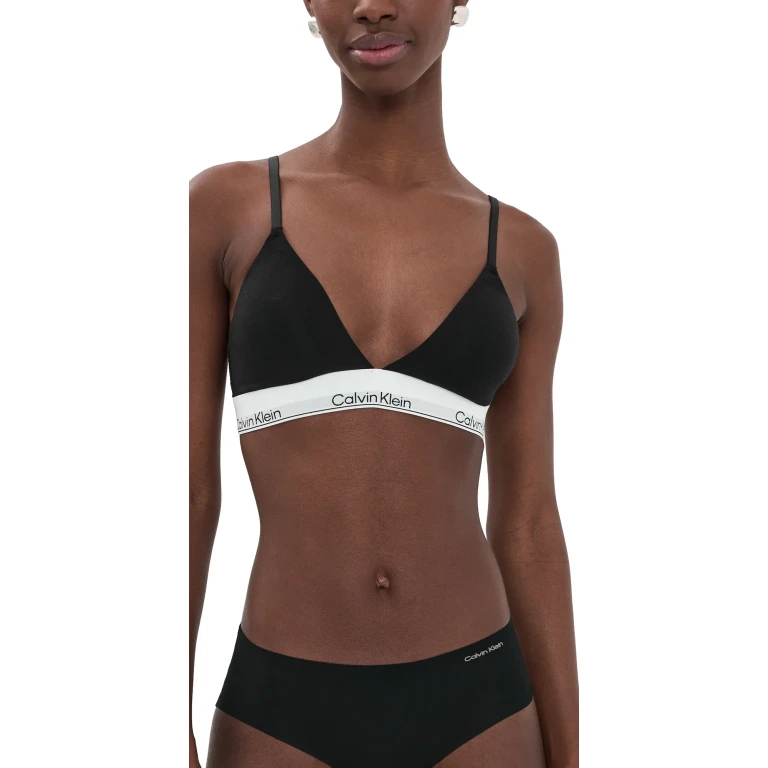 Calvin Klein Underwear Icon Cotton Lightly Lined Triangle Bralette Black XL