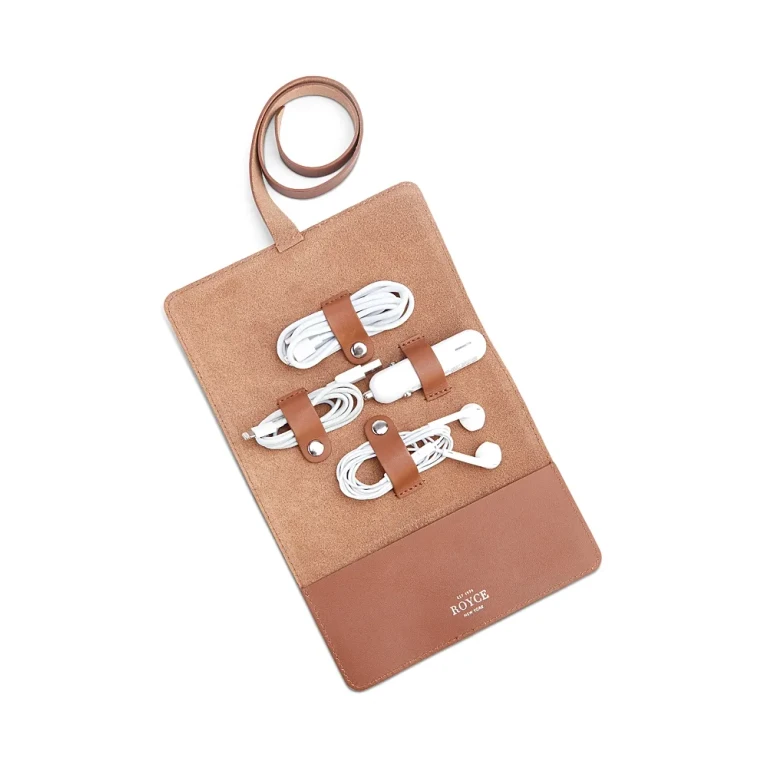 Royce New York Leather Cord Organizer Roll