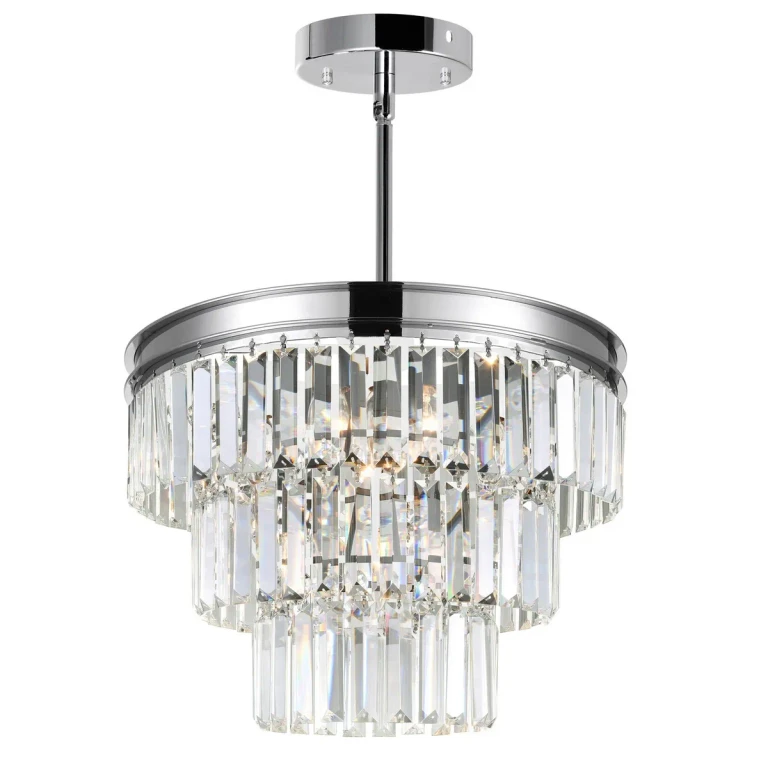 Chrome Five Light Chandelier from the Weiss Collection