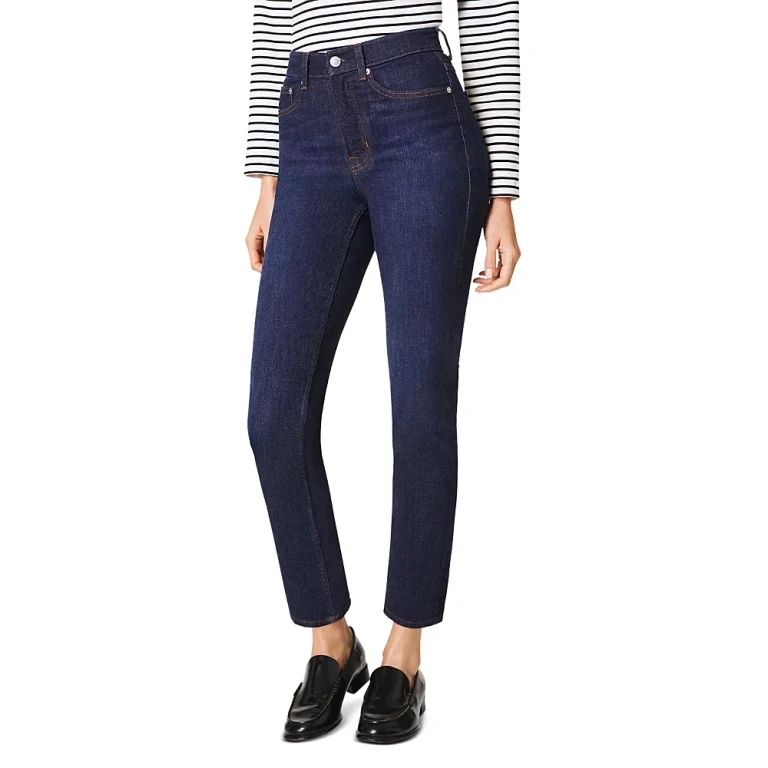 Spanx Redefine High Rise Slim Straight Jeans in Dark Indigo