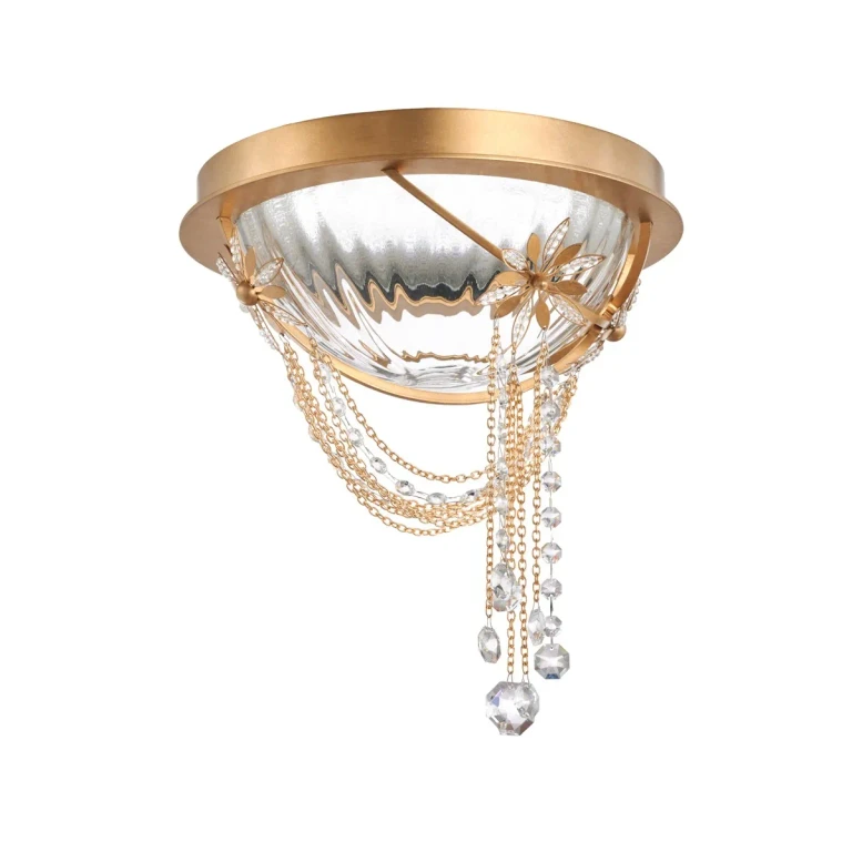 Revere 1-Light LED Flush Mount Ceiling Light in Heirloom Gold