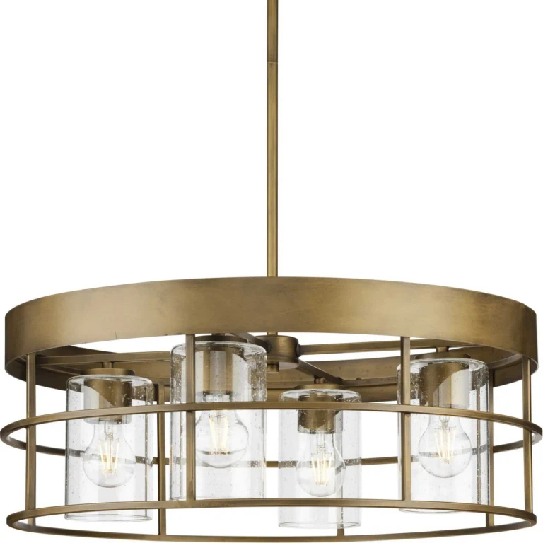 Aged Bronze Four Light Chandelier from the Burgess Collection