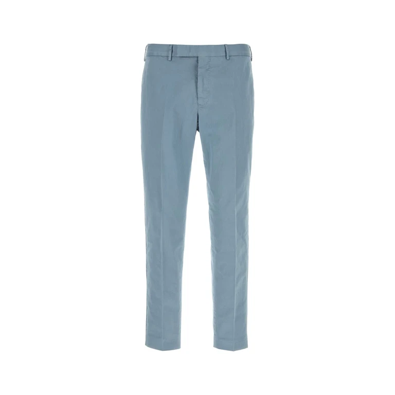 Pt Torino Light-Blue Stretch Cotton Pant Y306 Exterior: Elastane Pantaloni - Men