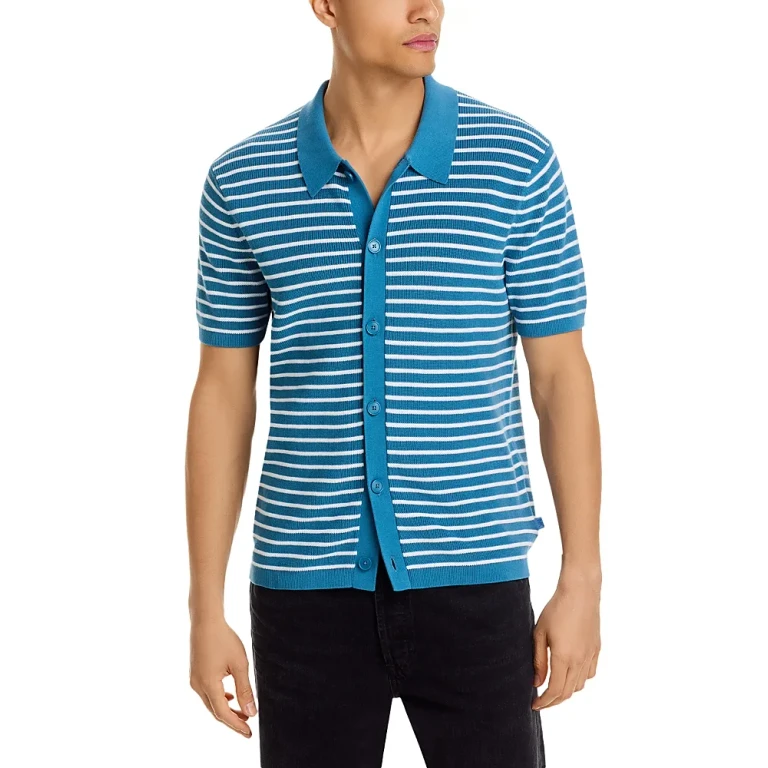 Michael Kors Textured Striped Regular Fit Button Down Shirt