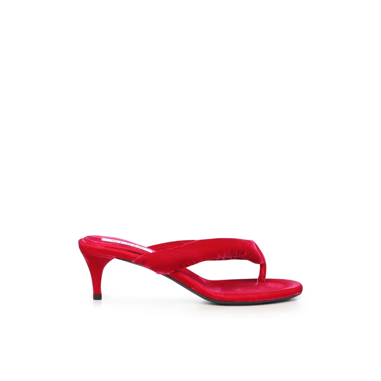 Alaia Velvet Heeled Flip-flop Mule