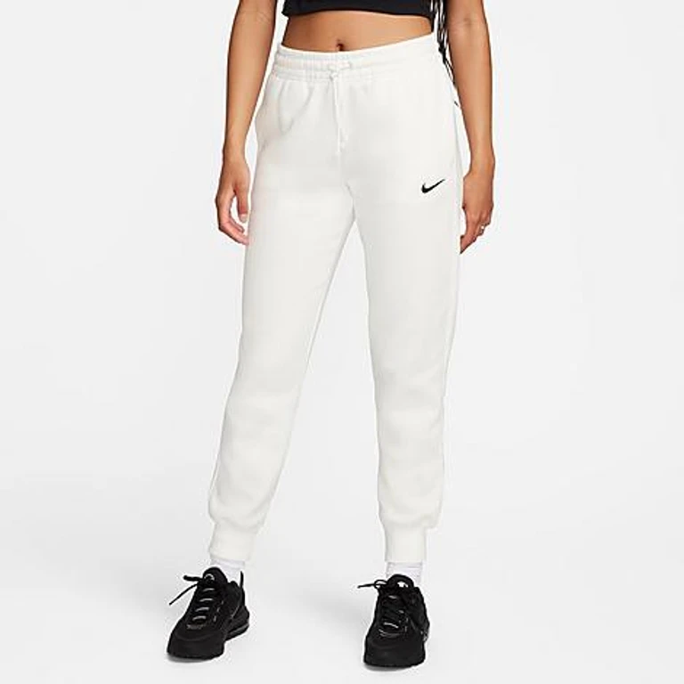 Nike Women's Sportswear Phoenix Fleece Mid-Rise Jogger Sweatpants in Lilac Ice/Sail Size: XXS