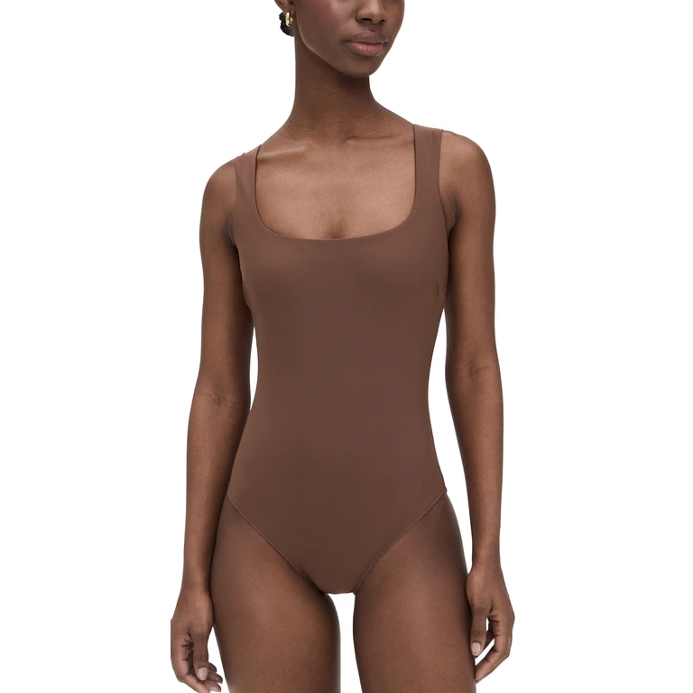 STYLEST Square Neck Tank Suit One Piece Hot Pepper XS