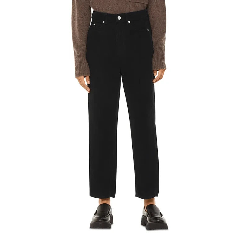 Whistles High-Rise Cropped Corduroy Pants