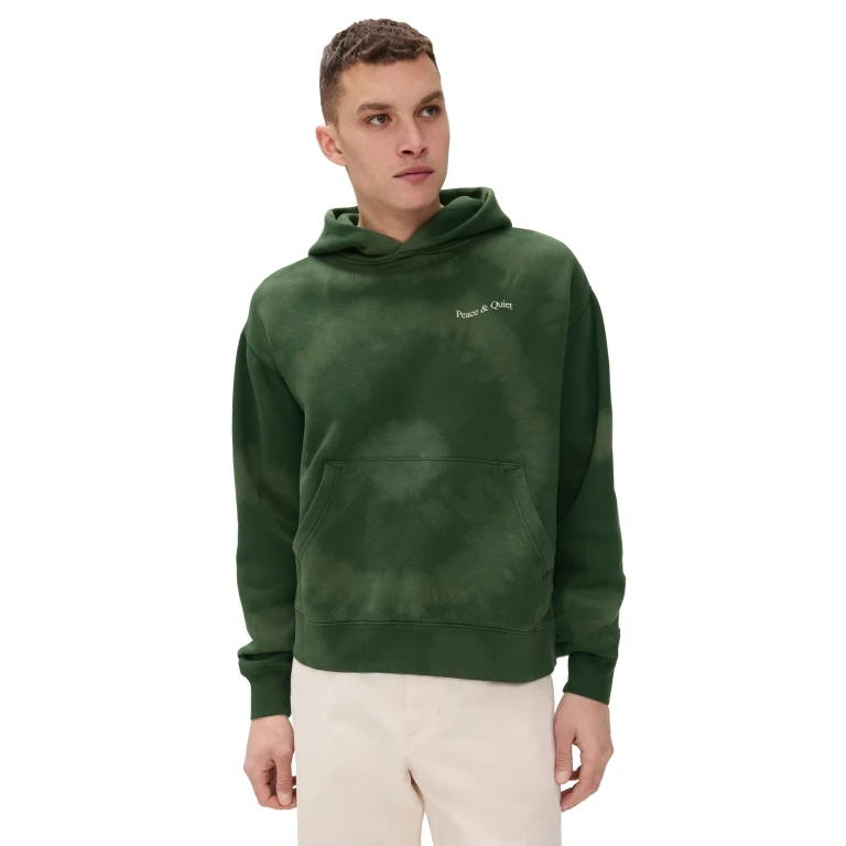 Museum of Peace and Quiet Wordmark Tie Dye Hoodie Forest XS
