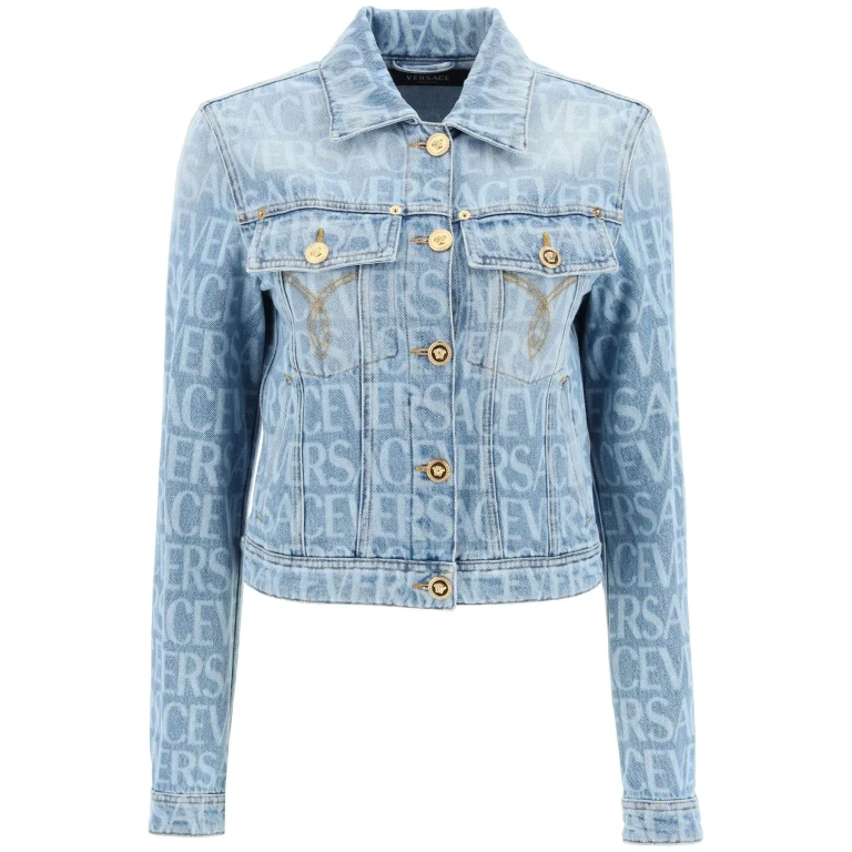 Blusão de ganga com logótipo estampado Versace