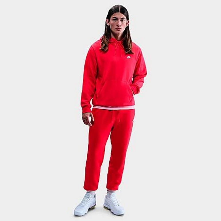 Nike Men's Club Fleece Premium Jogger Pants in University Red/University Red/White Size: XXS