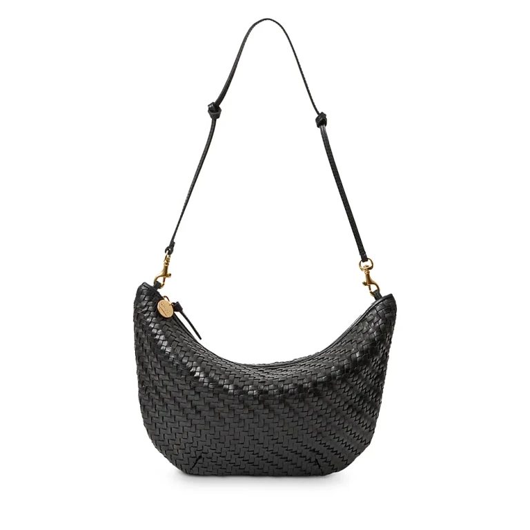 Clare V. Lune Woven Leather Shoulder Bag