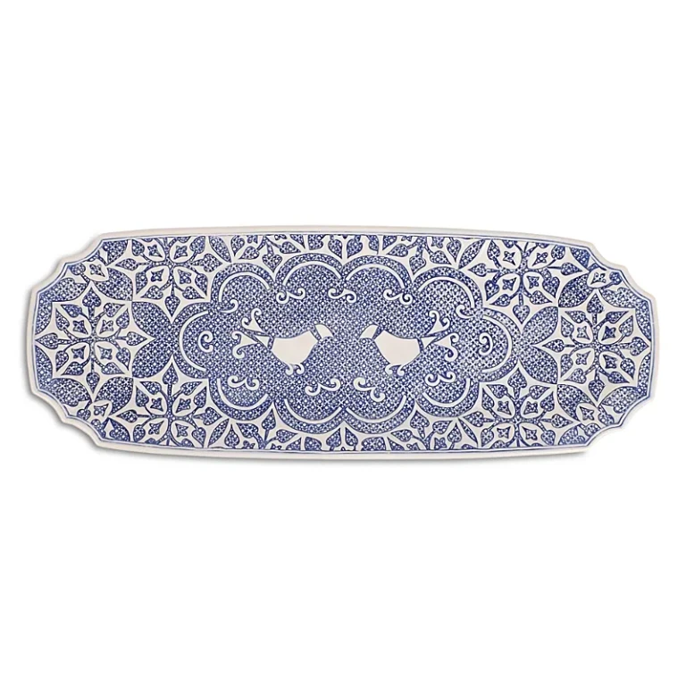 Vietri Uccello Blu Long Oval Platter