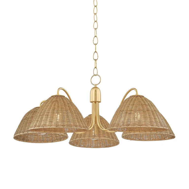 Aged Brass Chandelier from the Katniss Collection
