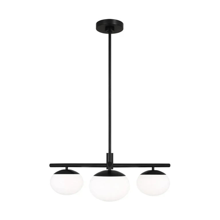 Visual Comfort Studio Lune 3-Light Ceiling Light in Aged Iron by Ellen Degeneres