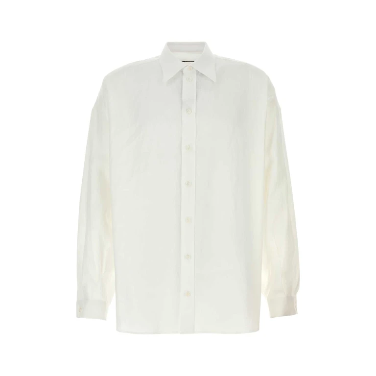 Dolce & Gabbana White Linen Shirt Bianco Exterior: Camicie - Men