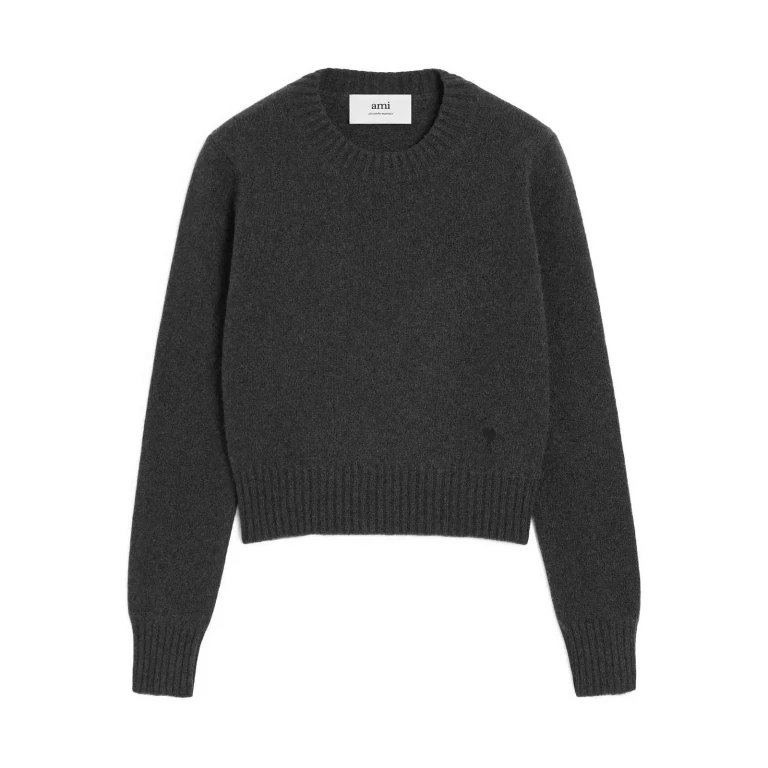 Ami Paris Pull Col Rond - Gris