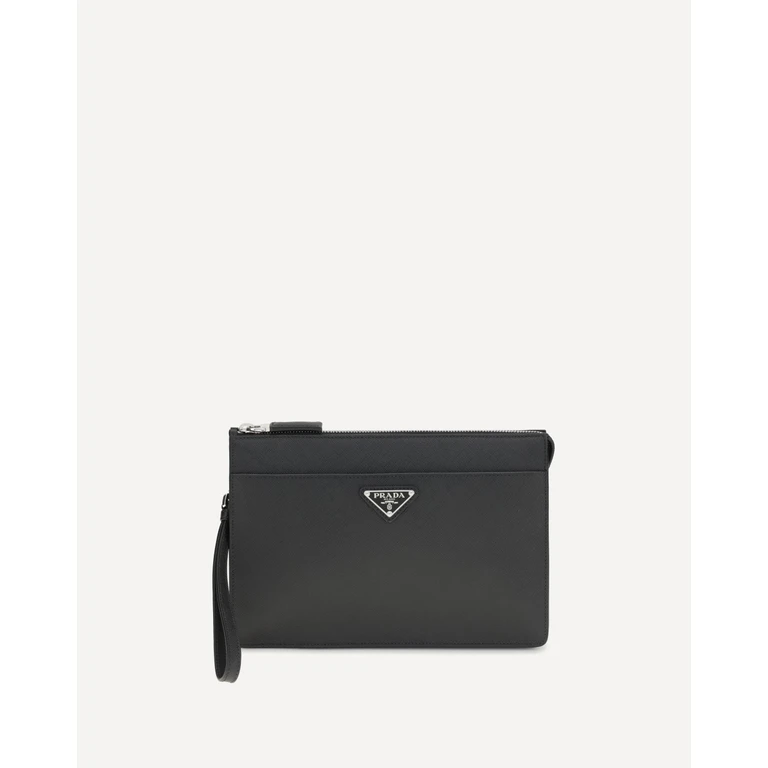 PRADA Leather Pouch Male UNI