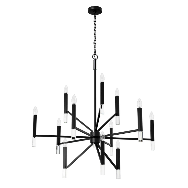 Matte Black Chandelier from the Sunjai Collection
