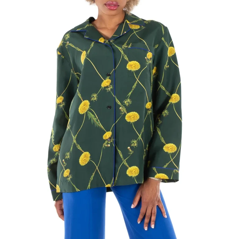 Burberry Dandelion-Print Silk Pyjama Shirt