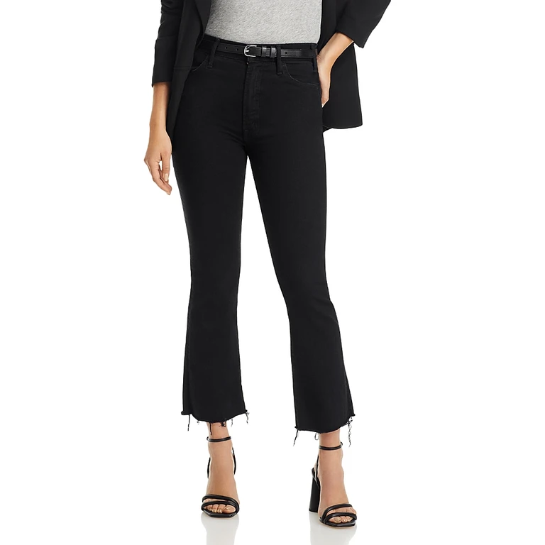 Mother The Lil' Hustler Petites Ankle High Rise Cropped Bootcut Jeans in Not Guilty