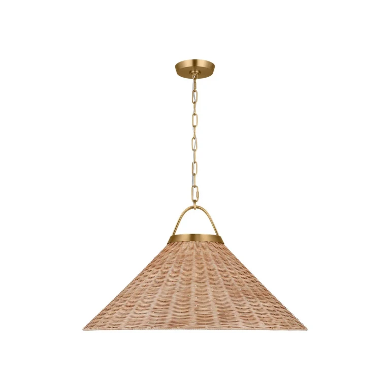 Burnished Brass One Light Pendant from the Whitby Collection