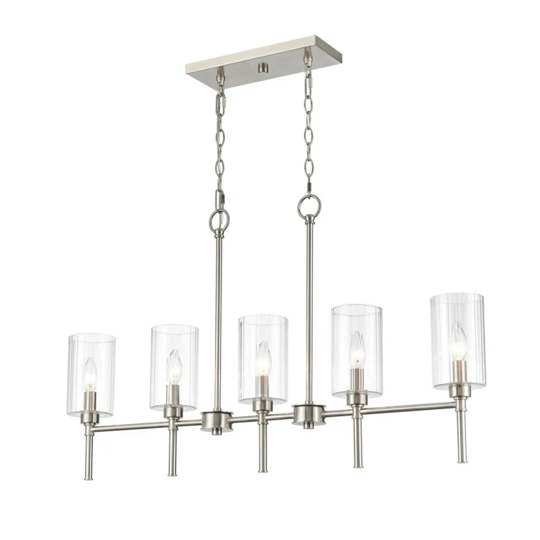 Brushed Nickel Five Light Chandelier from the Chastine Collection