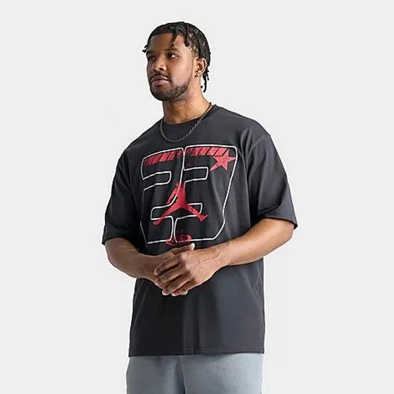 Jordan Men's 23 Star Graphic T-Shirt in Off Noir Size: Small
