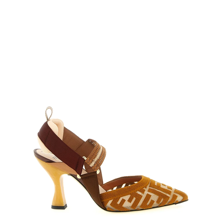 Colibrì slingback Brown Polyamide Pumps - Women