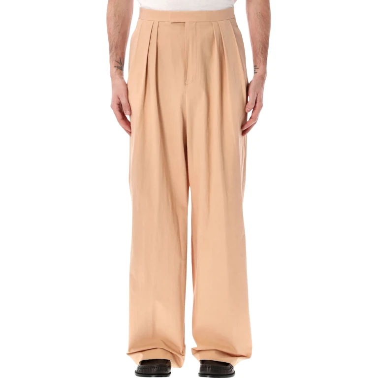 Dries Van Noten Pleated Cotton Poplin Pants