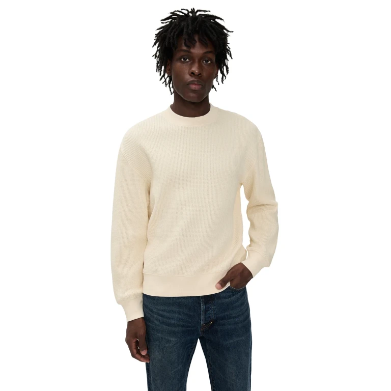 Madewell Waffle-Knit Sweatshirt Antique Cream XXL