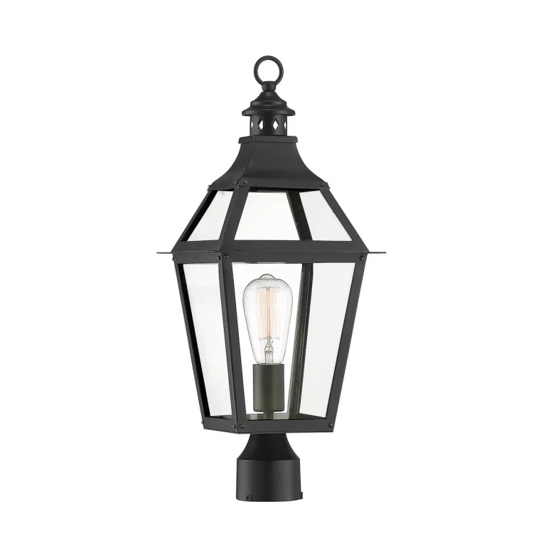 Savoy House Jackson Outdoor Post Light in Black With Gold Highlighted - 5-724-153
