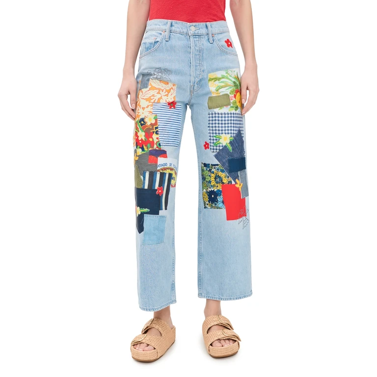 MOTHER High Waisted Spinner Flood Jeans Mumble Jumble 28