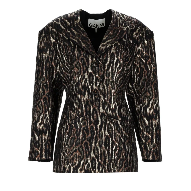 Ganni Animal Print Blazer