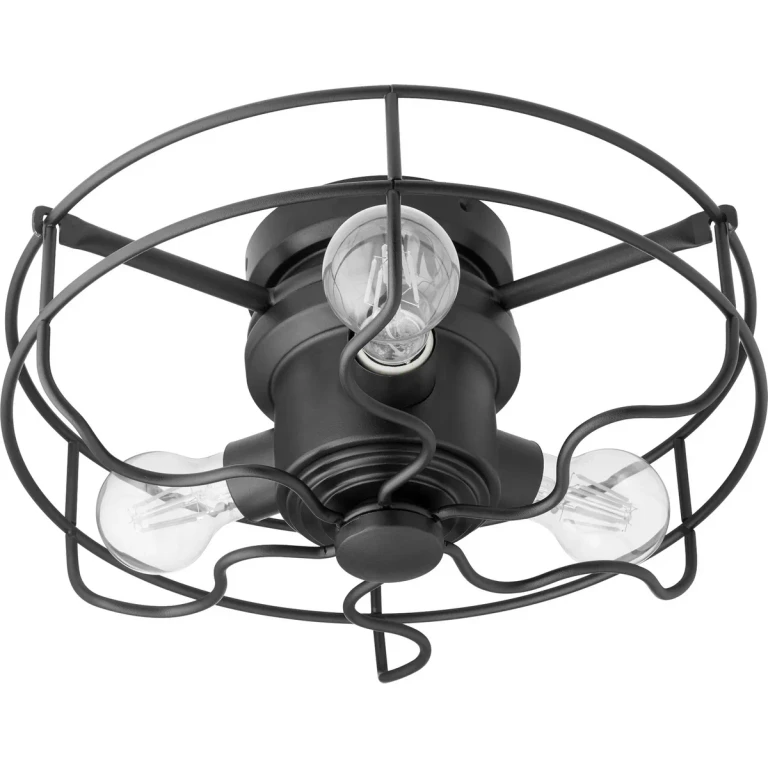 Quorum Windmill 3-Light Ceiling Fan Light Kit in Noir