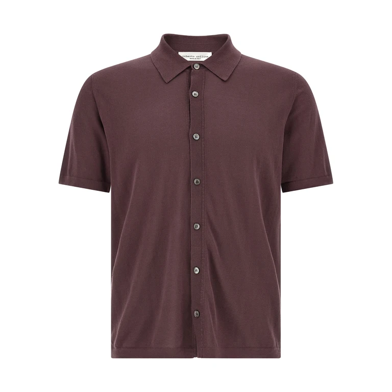 Roberto Collina Knitted Shirt Bordeaux Cotton Shirt, Blouse - Men