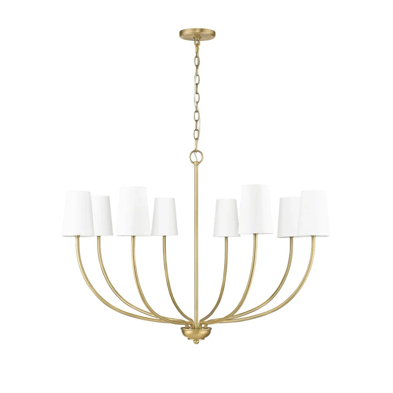 Vintage Brass Eight Light Chandelier from the Kandor Collection