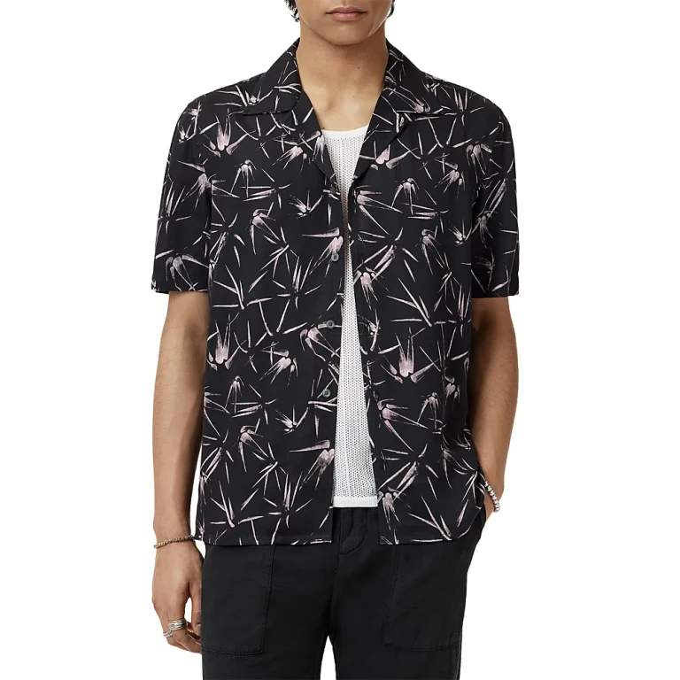 John Varvatos Dan Printed Short Sleeve Camp Shirt