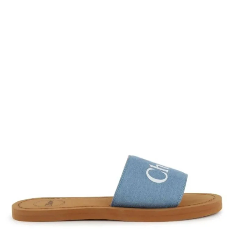 Chloe Boys Logo-Print Round-Toe Slides
